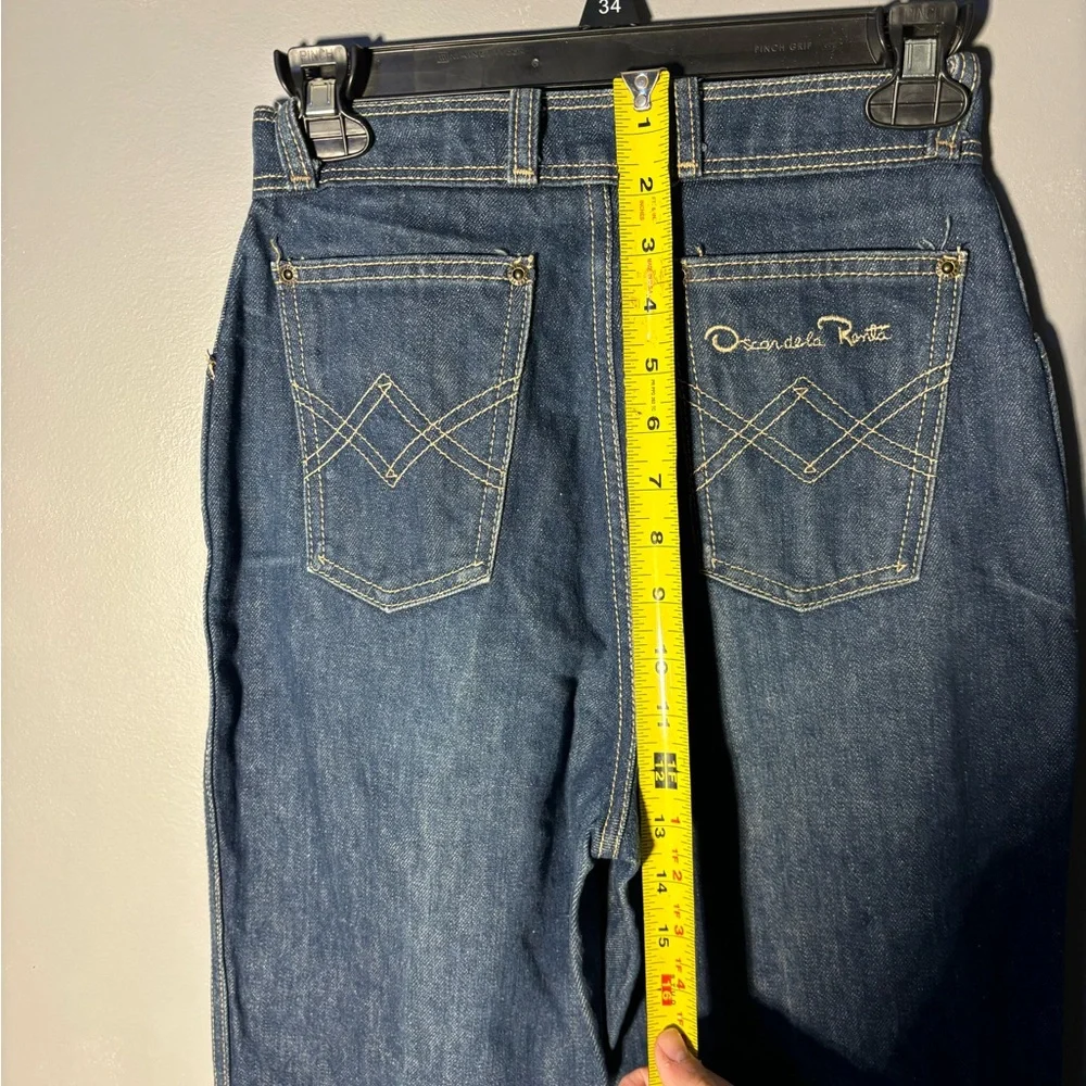 Vintage 1970s Embroidered Oscar De La Renta Jeans Size 24 - Picture 5 of 6